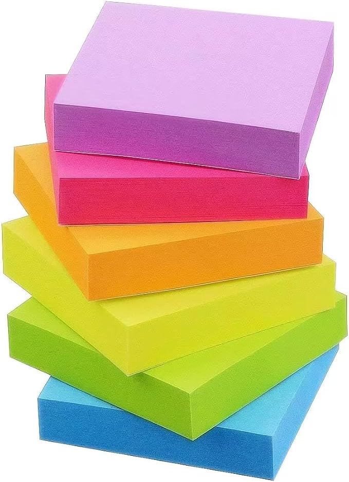 Early Buy Sticky Notes 2 x 2 Self-Stick Notes 6 Bright Color 12 Pads, 100 - Image 2