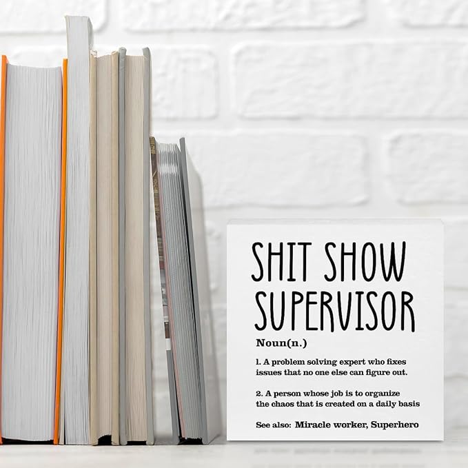 Supervisor Gifts for Women Funny Office Decor, Sarcastic Wooden Box Sign - Image 3