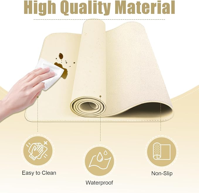 Leather Desk Pad Protector, 39.4'' X 17'' Large Mouse Pad, Office Desk Mat - Image 3