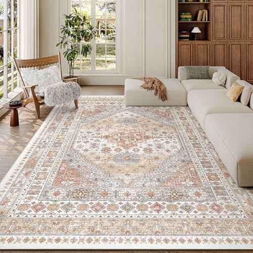 zesthome 6x9 Area Rugs for Living Room,Large Washable Rug,Orange