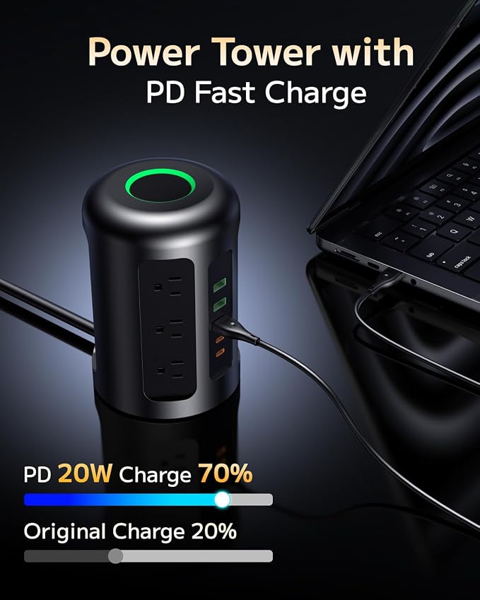 Yegosh Power Strip Tower Surge Protector - Image 4
