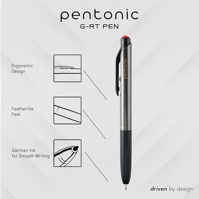 Pentonic GR-T Retractable Gel Pens, 0.7 mm Fine Point, Smooth Writing - Image 2