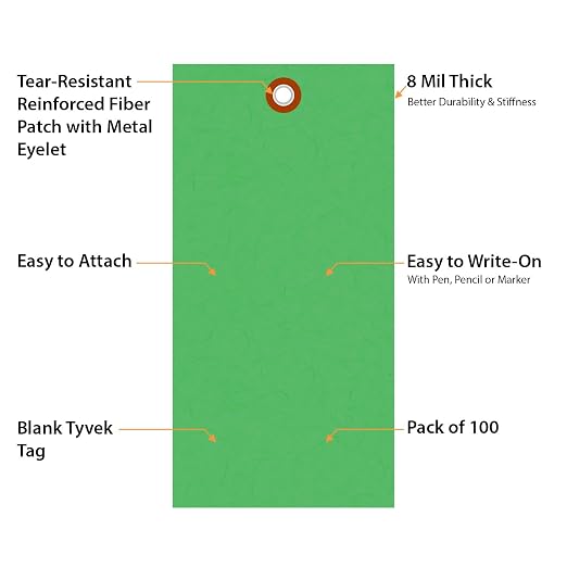 SmartSign 6.25 x 3.125 inch “Green” Blank Tyvek Shipping Tags - Image 4