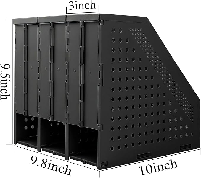 SAYEEC 2Pcs Collapsible Plastic Magazine File Holder Vertical Binder Storage - Image 2