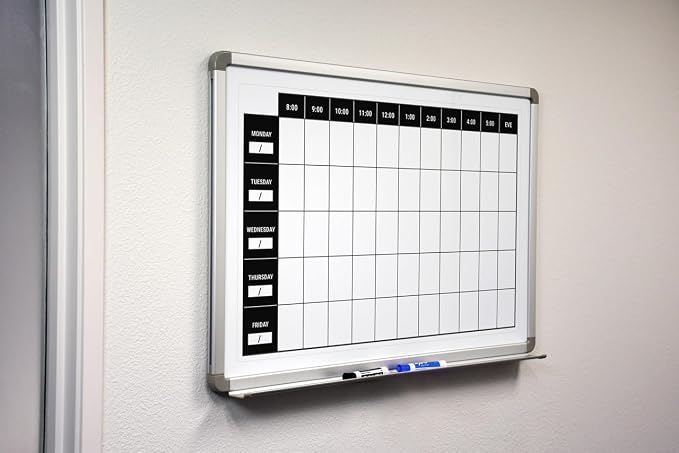 Work Week Dry-Erase Scheduling Whiteboard 36" x 24" - Image 2