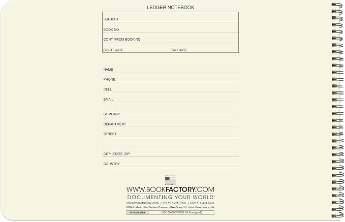 BookFactory Accounting Ledger Notebook/Large 2 Column Accounting Ledger - Image 2