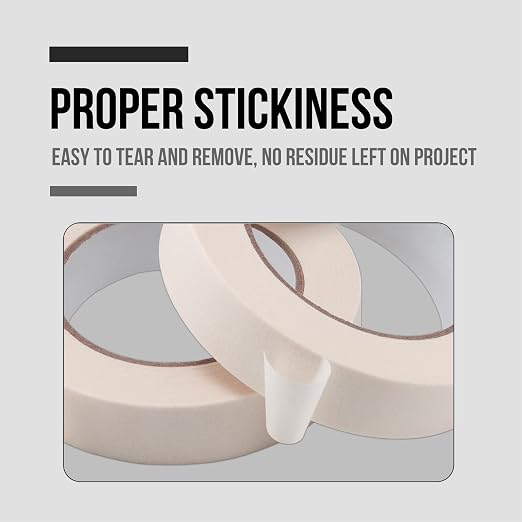 Lichamp Masking Tape 1 inch, 4 Pack General Purpose Beige White Masking Tape - Image 5