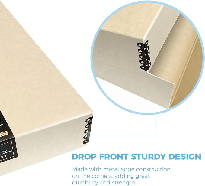 Lineco Museum Archival Storage Box, 17.75x22.75x3 in. Drop Front Design. - Image 5