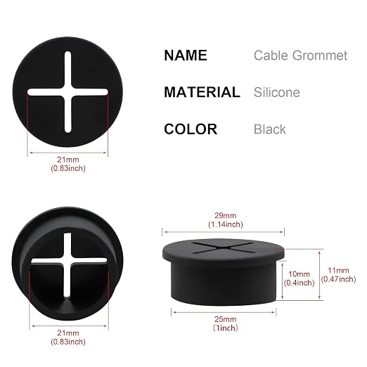 Desk Grommet, 1 Inch Flexible Rubber Grommets, Silicone Cable Cord Grommet Wire - Image 2