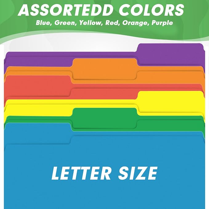 File Folder, HERKKA 120 Pack 1/3 Cut Tab File Folders, Colored File Folders - Image 5