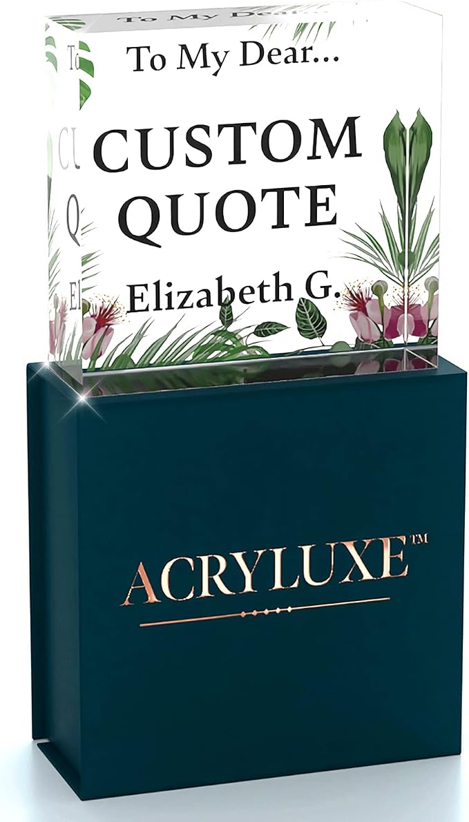 Personalized Gifts, Custom Quote Block Letter Board, Crystal-Clear Acrylic by MySignCenter