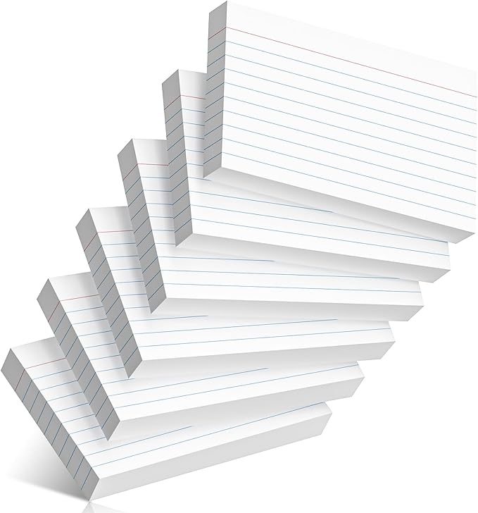 300 Count Index Cards 3 x 5 Inch Ruled White Index Cards, Flash Cards College by Nichela