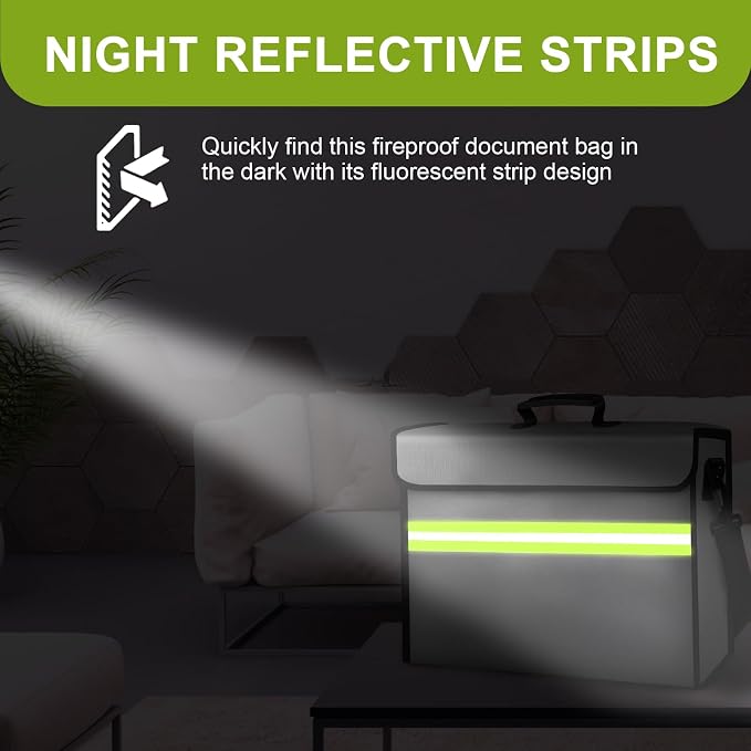Fireproof Money Bags with Lock-6500°F Fireproof Document Box, 10 Layers - Image 3