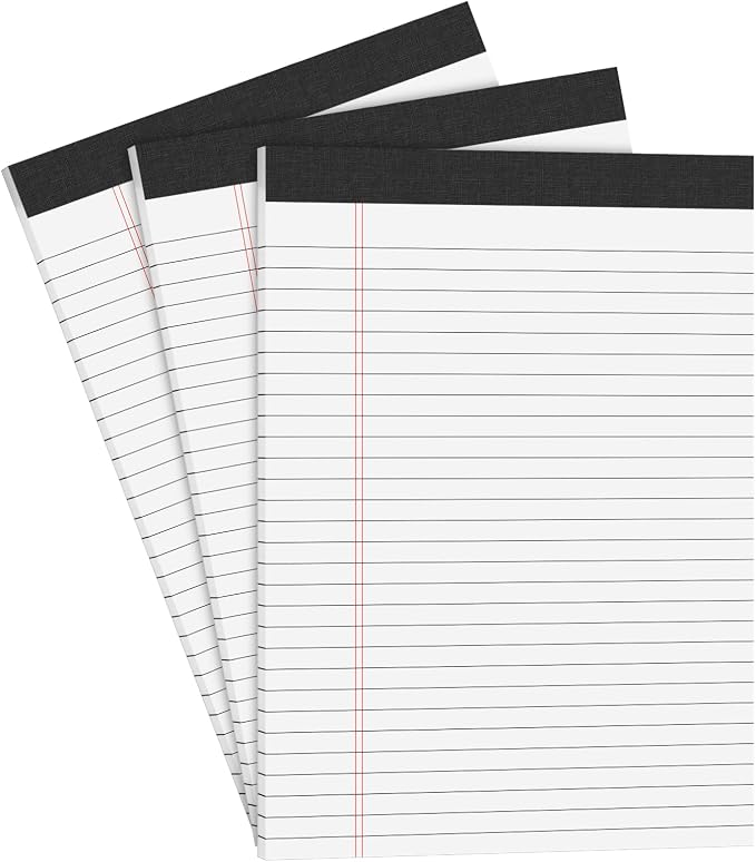 AILZFEI 3 Pack Legal Pads 8.5 x 11 inch Notepad, 30 Sheets per Note Pads Wide by Unknown