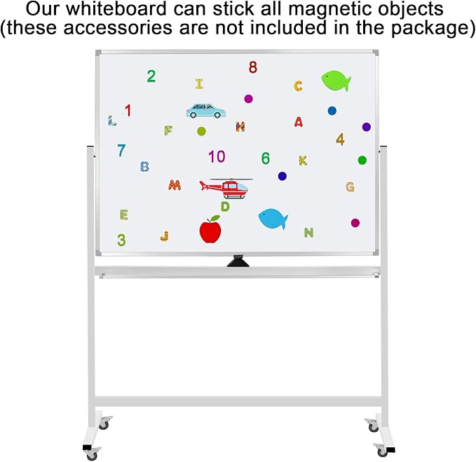 Max-officoo Mobile Whiteboard Magnet Dry Erase Board on Wheels Double-Sided - Image 8