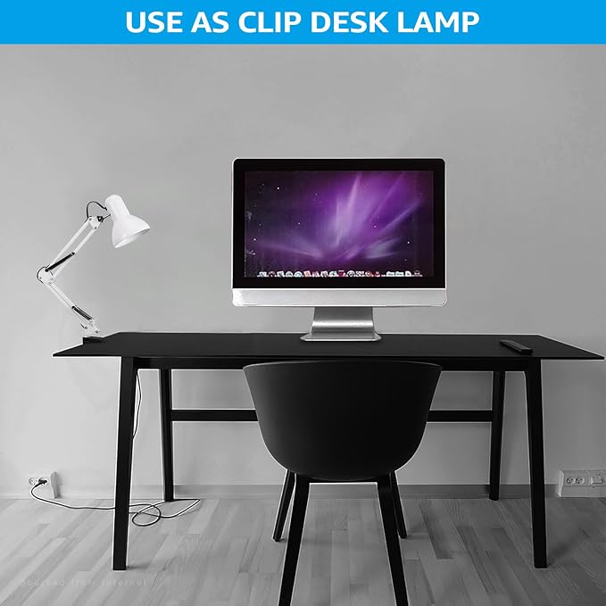 TORCHSTAR Metal Desk Lamp with Clamp, Swing Arm, Architect Adjustable Gooseneck - Image 4