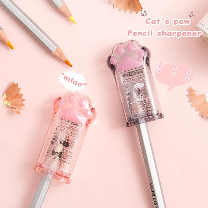 4Pcs Cat's Paw Cute Stationery Set, Cute School Supplies, Including 2 Cute - Image 7