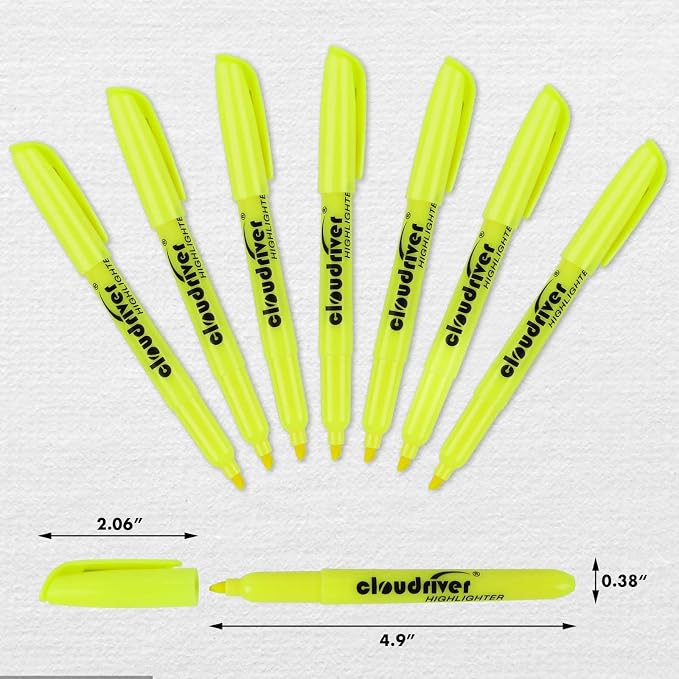 cloudriver Yellow Highlighters, Bulk Pack Of 120, Bright Color Highlighter - Image 2