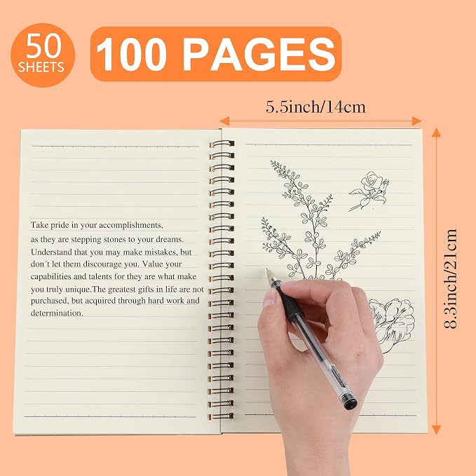 Yahenda 72 Pcs Spiral Notebook Bulk A5 Journal Lined 8.3'' x 5.5'' Writing - Image 3