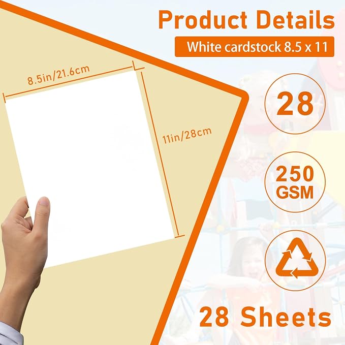 28 Sheets White Cardstock 8.5 x 11 Certificate Paper, 92lb Heavyweight Printer - Image 2