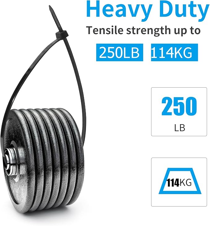 XINGO 60 inch Blcak Long Zip Ties Heavy Duty 20 PCS, 250 lbs Ultra Strong - Image 3