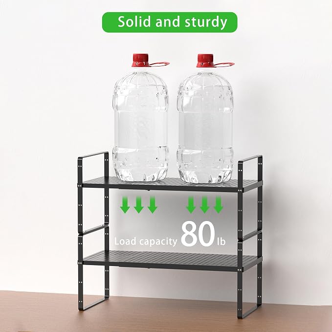 SOFRON Expandable Cabinet Organizer Shelf, Stackable Shelf Riser - Image 3