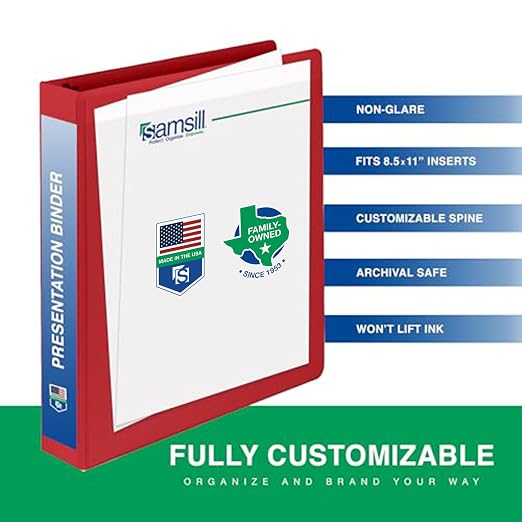 Samsill 1 Inch 3 Ring Binders, Made in USA, Economy Round Ring, 200 Sheet - Image 2