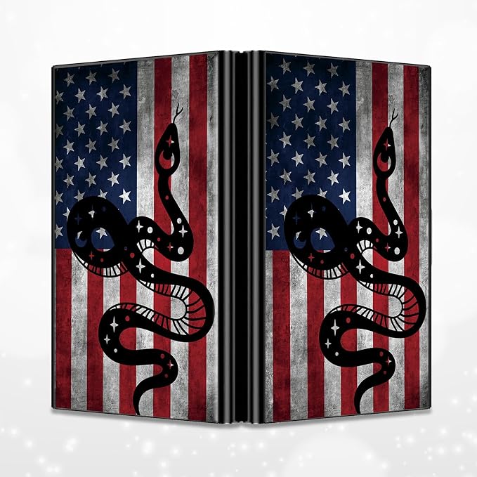 BWEGRHE Slim Credit Card Holder, Snake Flag RFID Blocking Metal Wallet - Image 4