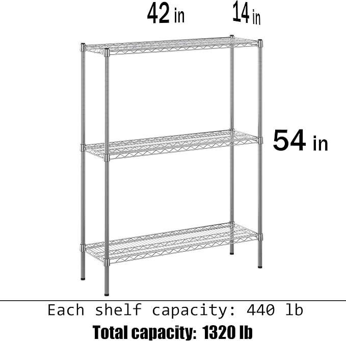Regal Altair 14" Deep x 42" Wide x 54" Height Wire Shelving Kit | 3-Tier | NSF - Image 3