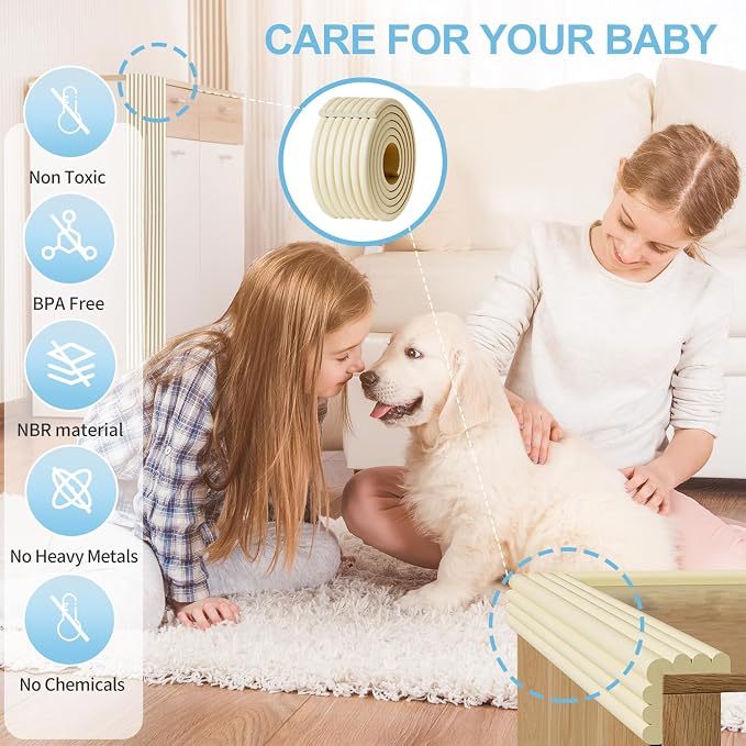 Edge Protector, Baby Proofing Baby Edge Protector Strip Safety, Soft Rubber - Image 6