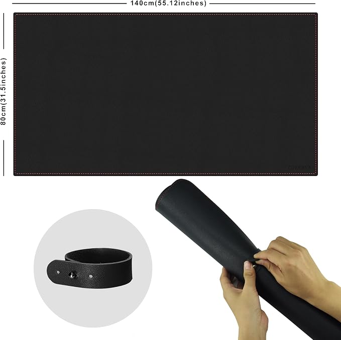 ZORESYN PU Leather Desk pad Black - Image 2