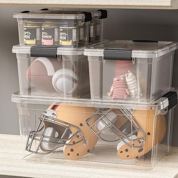 Superio Storage Bins with Lids- 2 Pack, 21 Qt Clear Boxes - Image 7