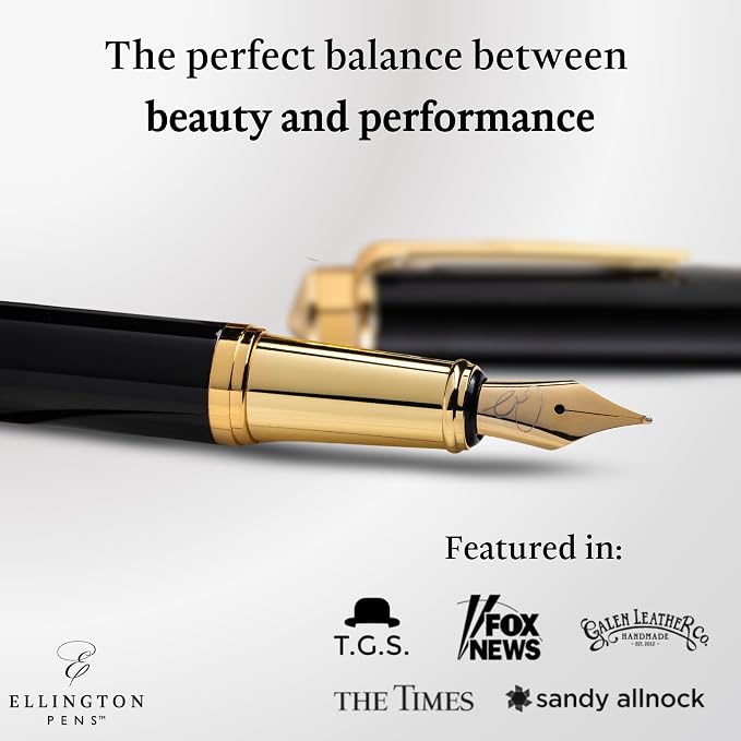 Ellington Pens Luxury Fountain Pen Set- Smooth Fine Nib- Includes 3 Ink - Image 2