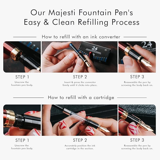 Wordsworth & Black Majesti Fountain Pen-, Luxury Case, Chrome Finish; Extra - Image 9