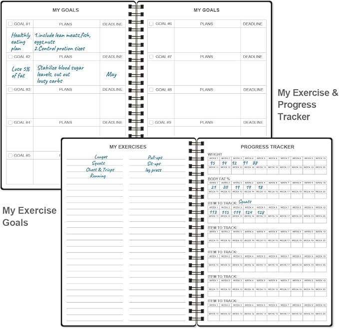 Fitness Journal for Women & Men, A5 Workout Journal/Planner Daily Exercise Log - Image 4