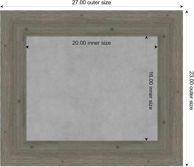 Amanti Art Grey Framed Magnetic Board 23x27 Small Vision Board - Image 3
