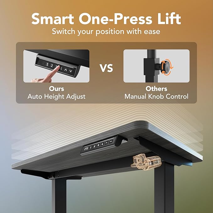 HUANUO Electric Standing Desk, 4 Memory Height Settings, Sit to Stand Up Desk - Image 5