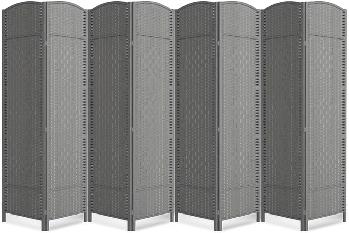 8 Panel Room Divider, 6Ft Folding Privacy Screen, Tall by cocosica
