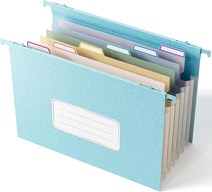 EcoStash Wheat Straw Expanding Hanging File Folders, 1.2" Accordion Pockets by EcoStash
