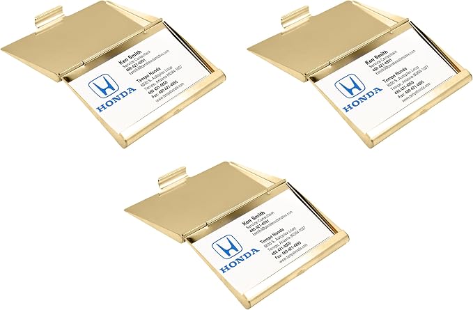 Stephanie Imports Set of 3 Slim & Minimalist Metal Business Card Holder Unisex - Image 3
