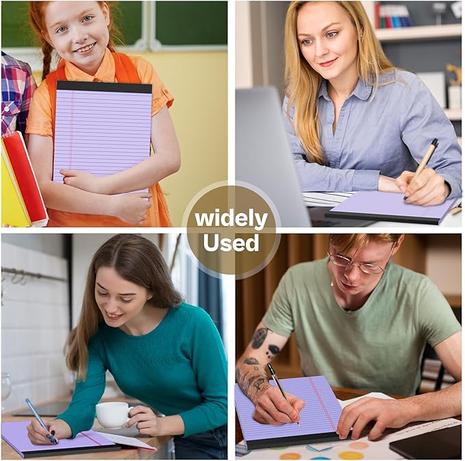 360 Sheets Purple Legal Pads 8.5" x 11" Pack of 12 Note Pads Wide Ruled Lined - Image 7
