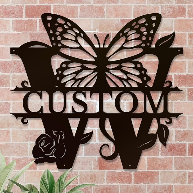 Personalized Custom Letter Name metal Signs, Custom Black Letter Monogram Wall - Image 4