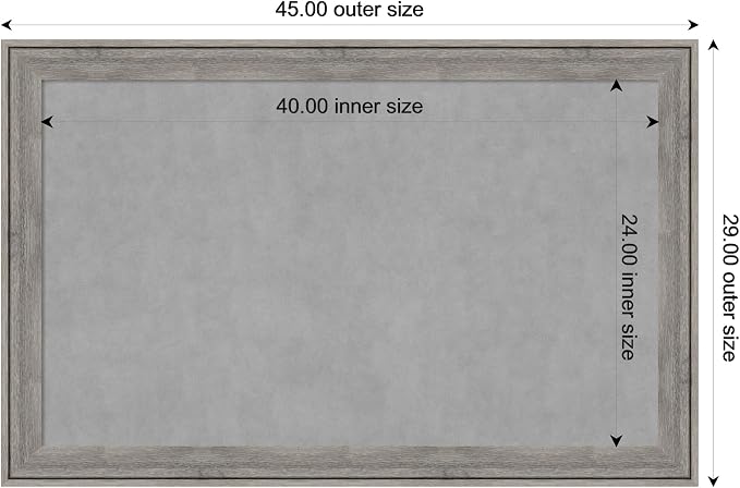 Amanti Art Grey Framed Magnetic Board 29x45 Large Vision Board - Image 4