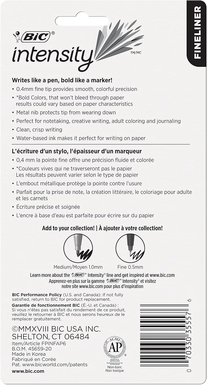 BIC Intensity Fineliner Marker Pen, Fine Point, Clean & Crisp Writing - Image 5