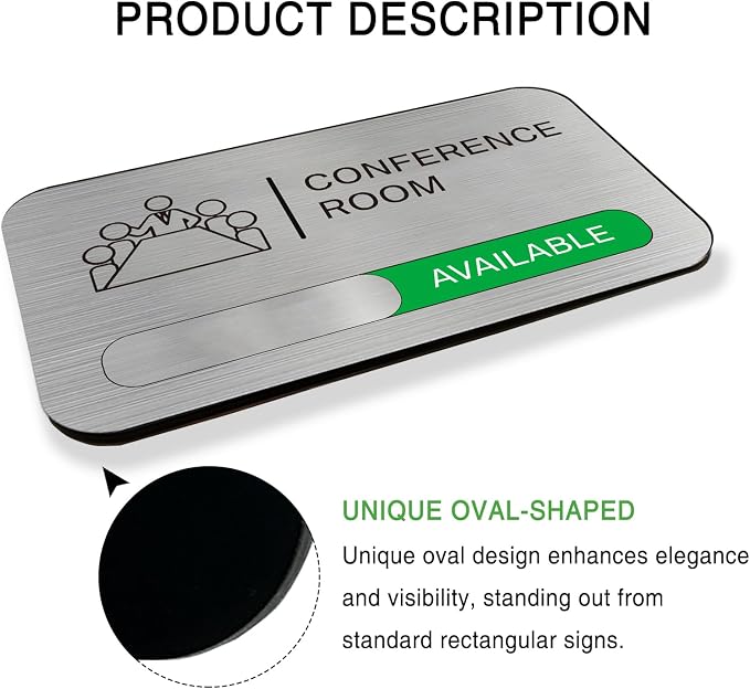 ANIWEY Acrylic Office Meeting Room Door Sign, 8.8 x 5.1 inches, Minimalist Style - Image 4