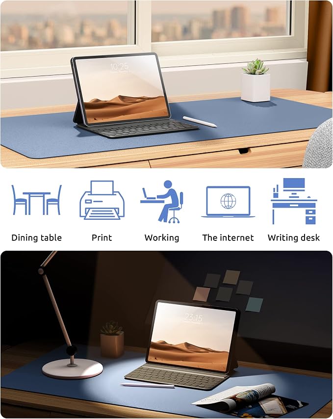 YSAGi Leather Desk Protector, Office Mat, Large Mouse Pad, Non-Slip PU Leather - Image 6