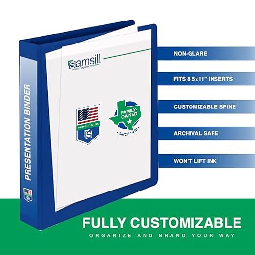 Samsill 1 Inch 3 Ring Binders, Made in USA, Economy Round Ring, 200 Sheet - Image 2