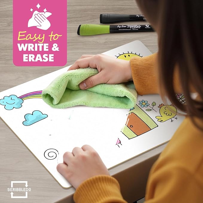 Scribbledo 12 Small White Board Dry Erase Boards Classroom Pack Mini White - Image 9