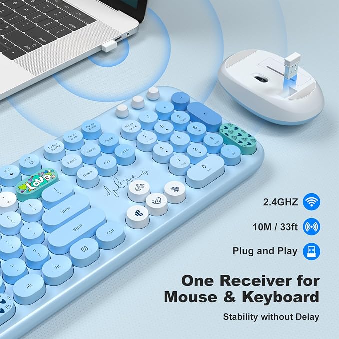 MOFII Wireless Keyboard and Mouse Combo, Full Size 2.4G Plug and Play - Image 2