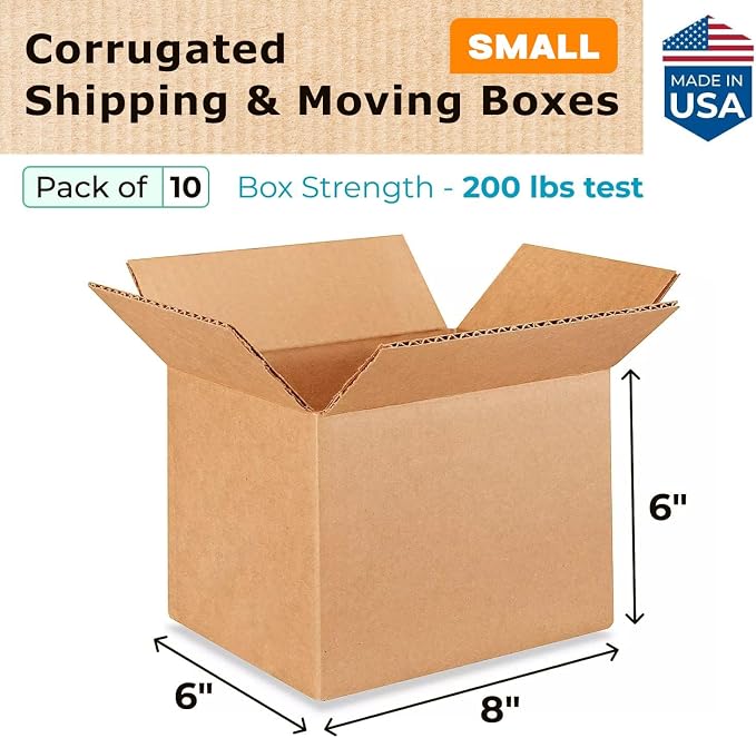 Small Moving & Shipping Boxes 8x6x6 inches - Image 2